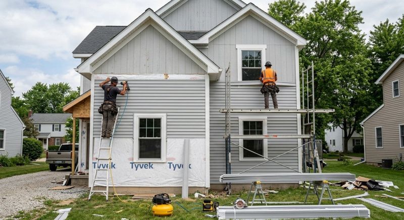 Our team working on Siding Service projects in Burlington, VT
