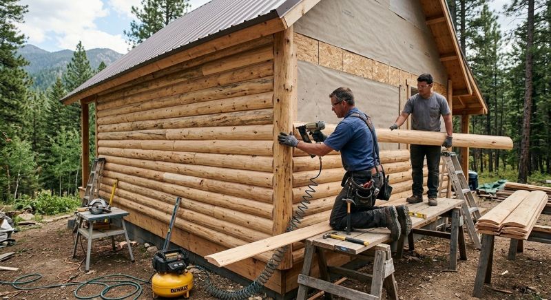 Log Siding Installation in Milton, VT