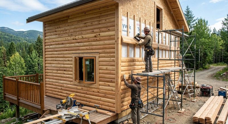 Log Siding Installation in Waterbury, VT