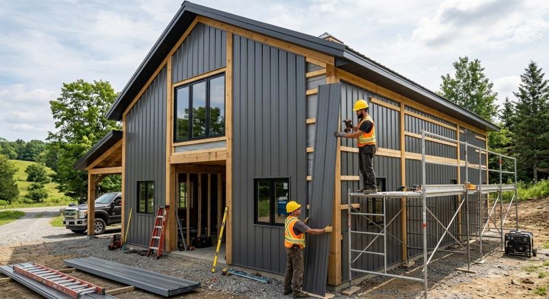 Pole Barn Siding Installation in Burlington, VT